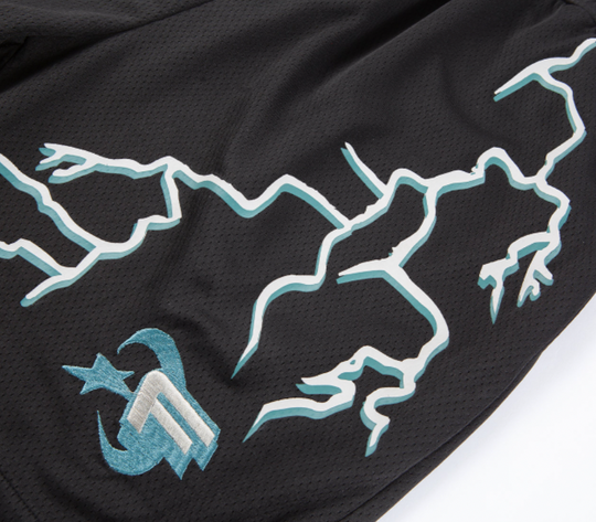F2CE Lightning Print Embroidery Shorts
