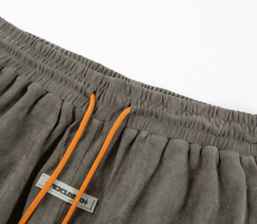 F2CE Skeleton Hands Suede Embroidered Shorts