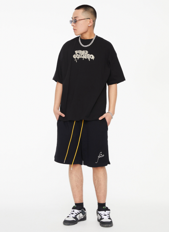 F2CE Embroidered Logo Drawstring Shorts
