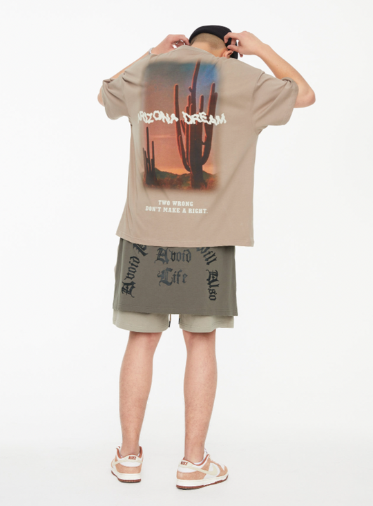 F2CE Removable Gothic Letters Embroidered Shorts