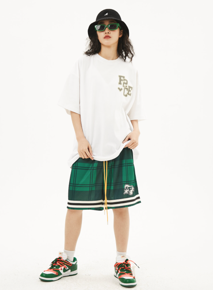 F2CE Plaid Embroidered Shorts