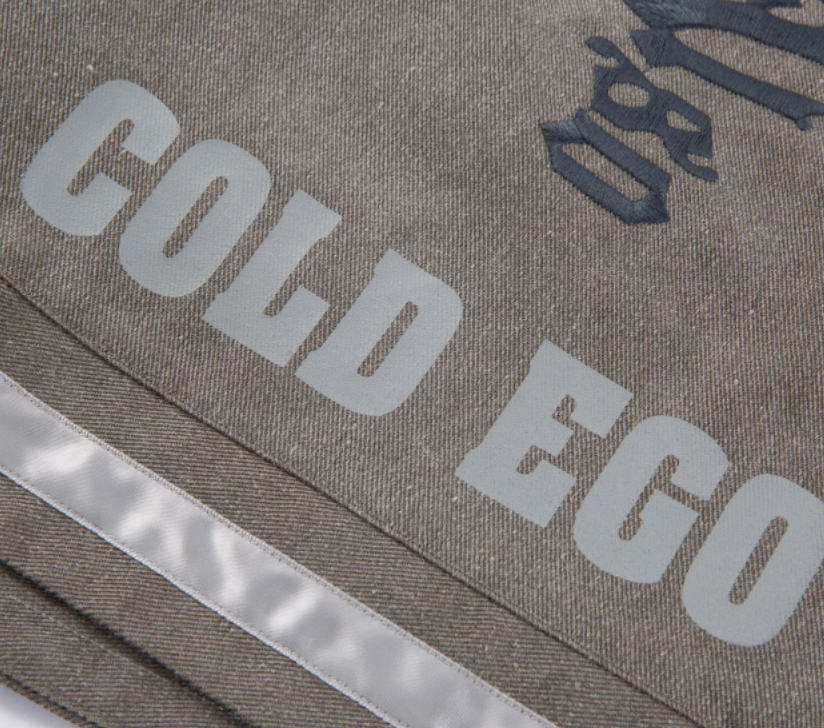 F2CE Washed Gothic Letters Embroidered Shorts