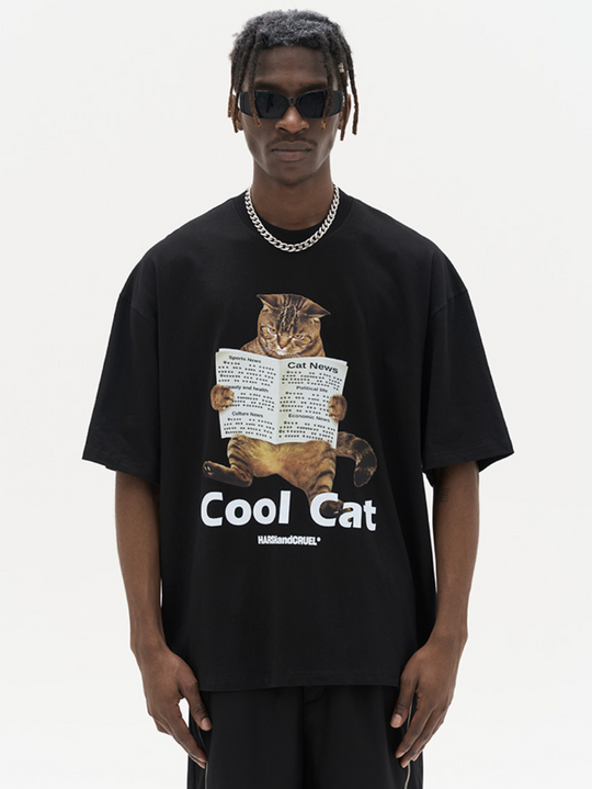 Harsh and Cruel Cool Cat Printed Tee