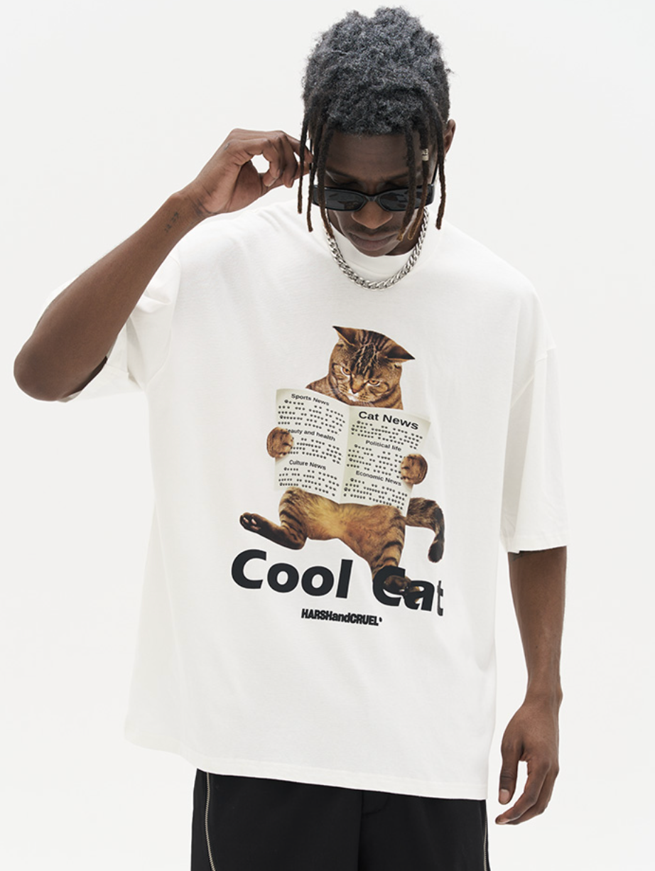 Harsh and Cruel Cool Cat Printed Tee