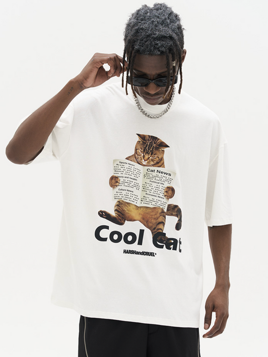 Harsh and Cruel Cool Cat Printed Tee