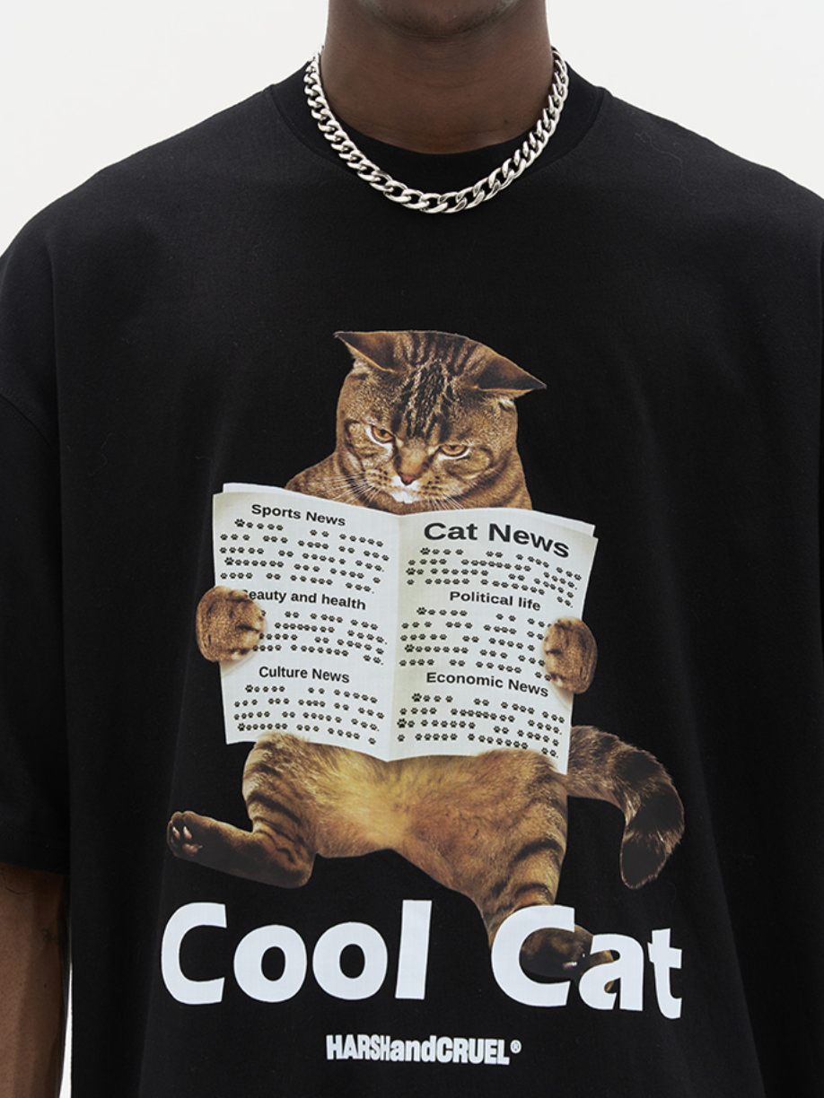Harsh and Cruel Cool Cat Printed Tee
