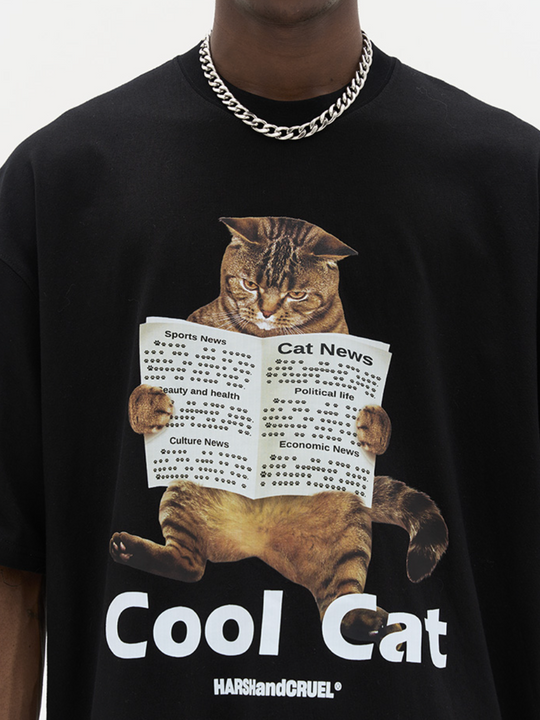 Harsh and Cruel Cool Cat Printed Tee