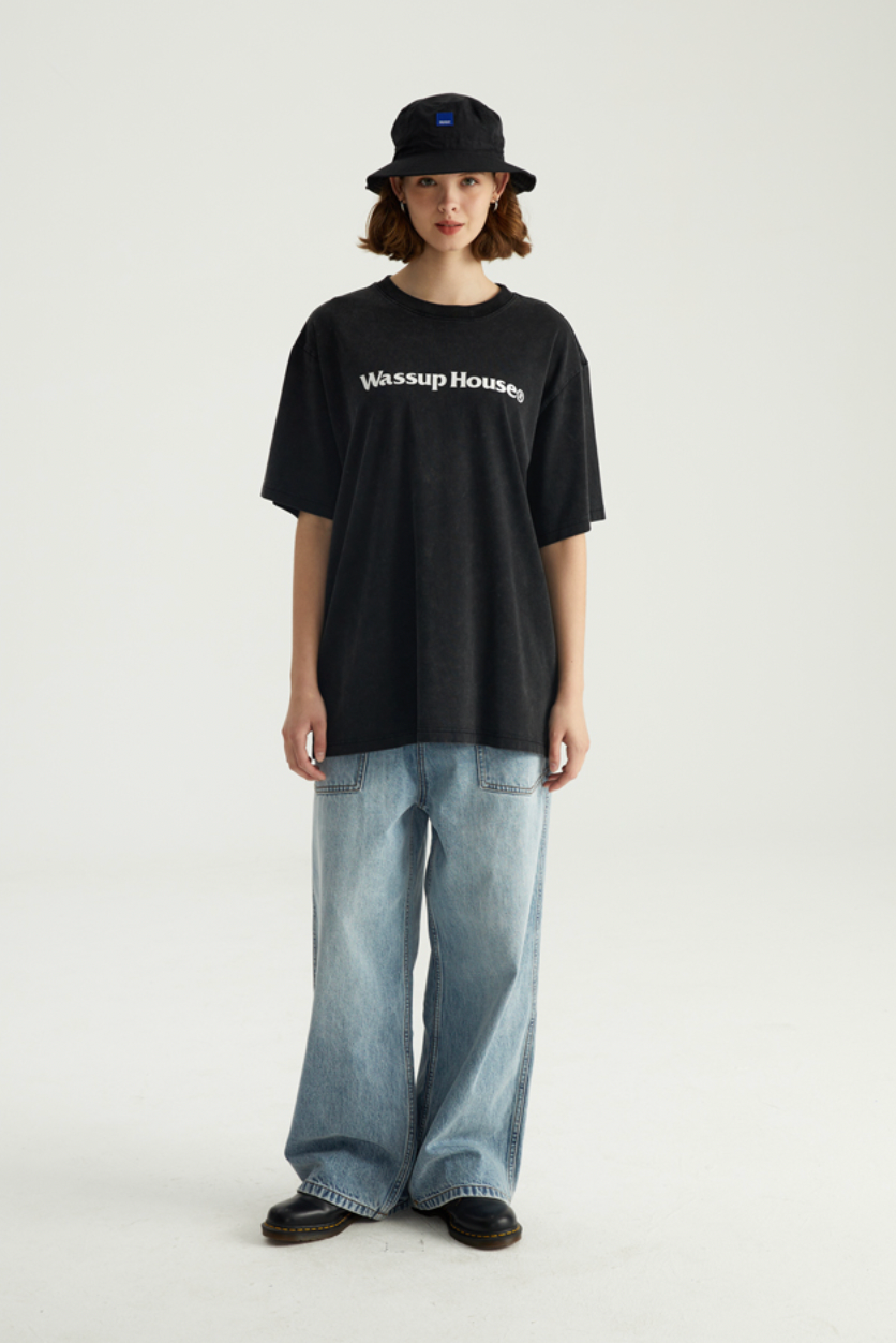 Wassup Basic Large Logo Print Tee | Face 3 Face