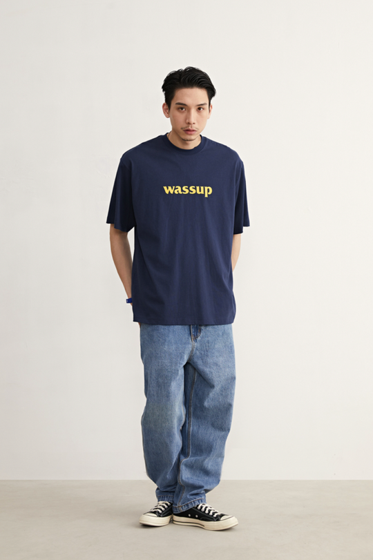 Wassup House Big Logo Print Basic Tee