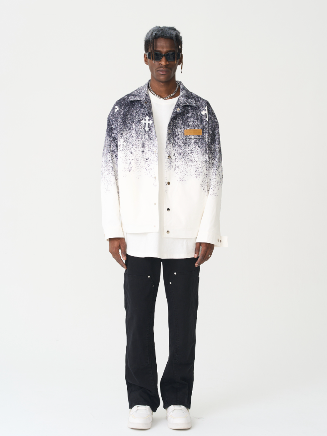 Harsh and Cruel Spray Paint Cross Jacket