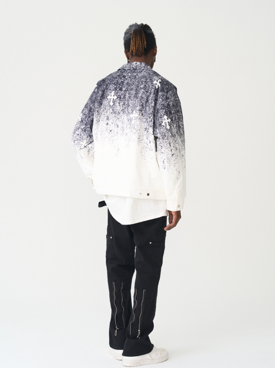 Harsh and Cruel Spray Paint Cross Jacket