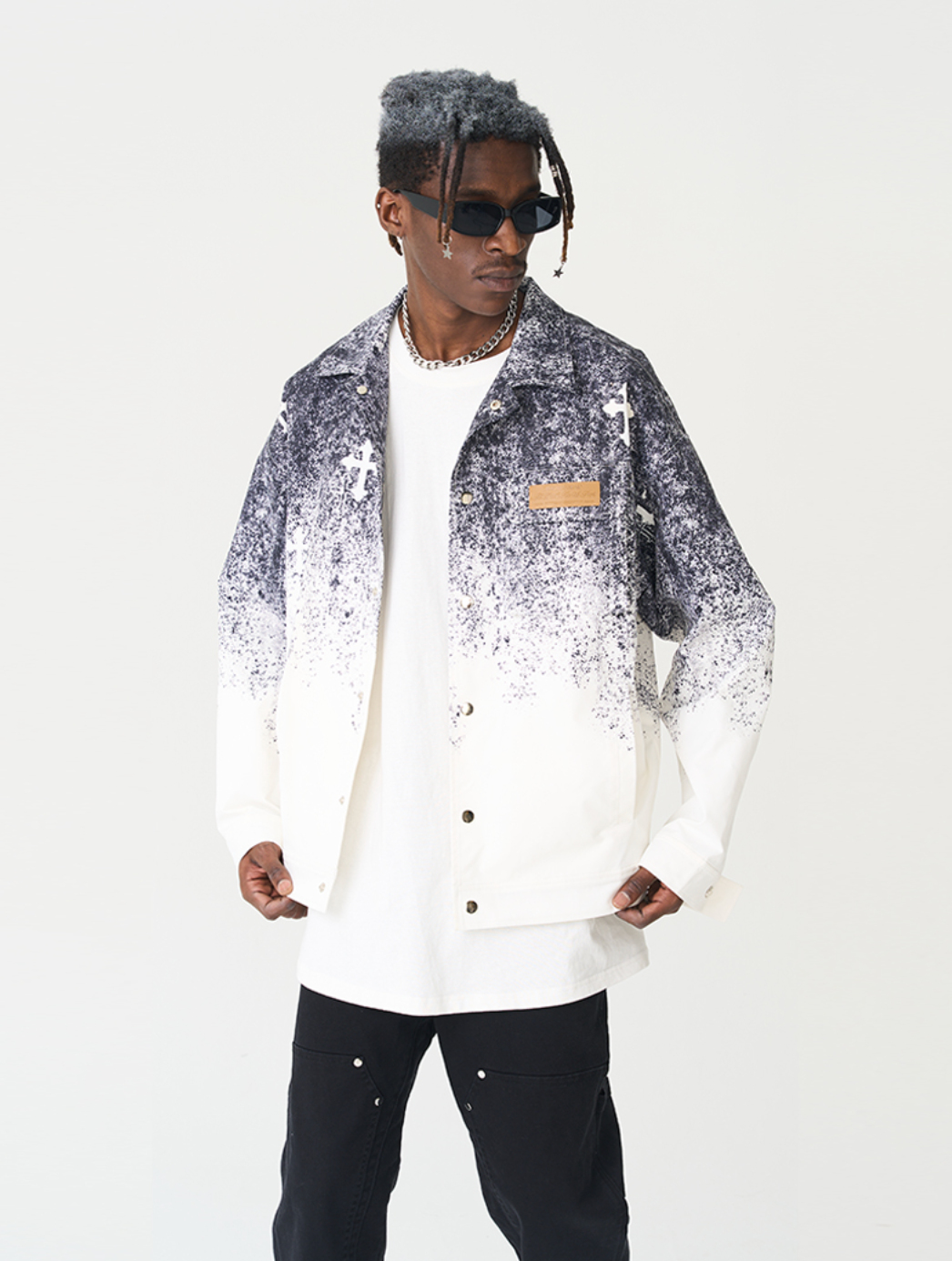 Harsh and Cruel Spray Paint Cross Jacket