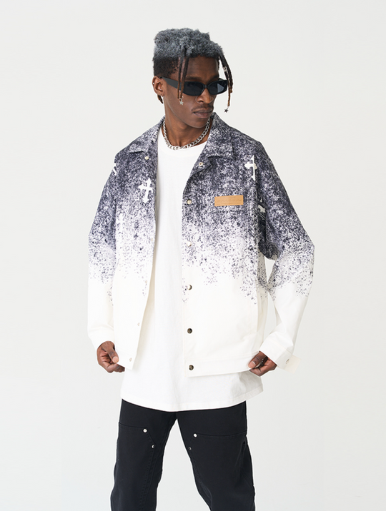 Harsh and Cruel Spray Paint Cross Jacket