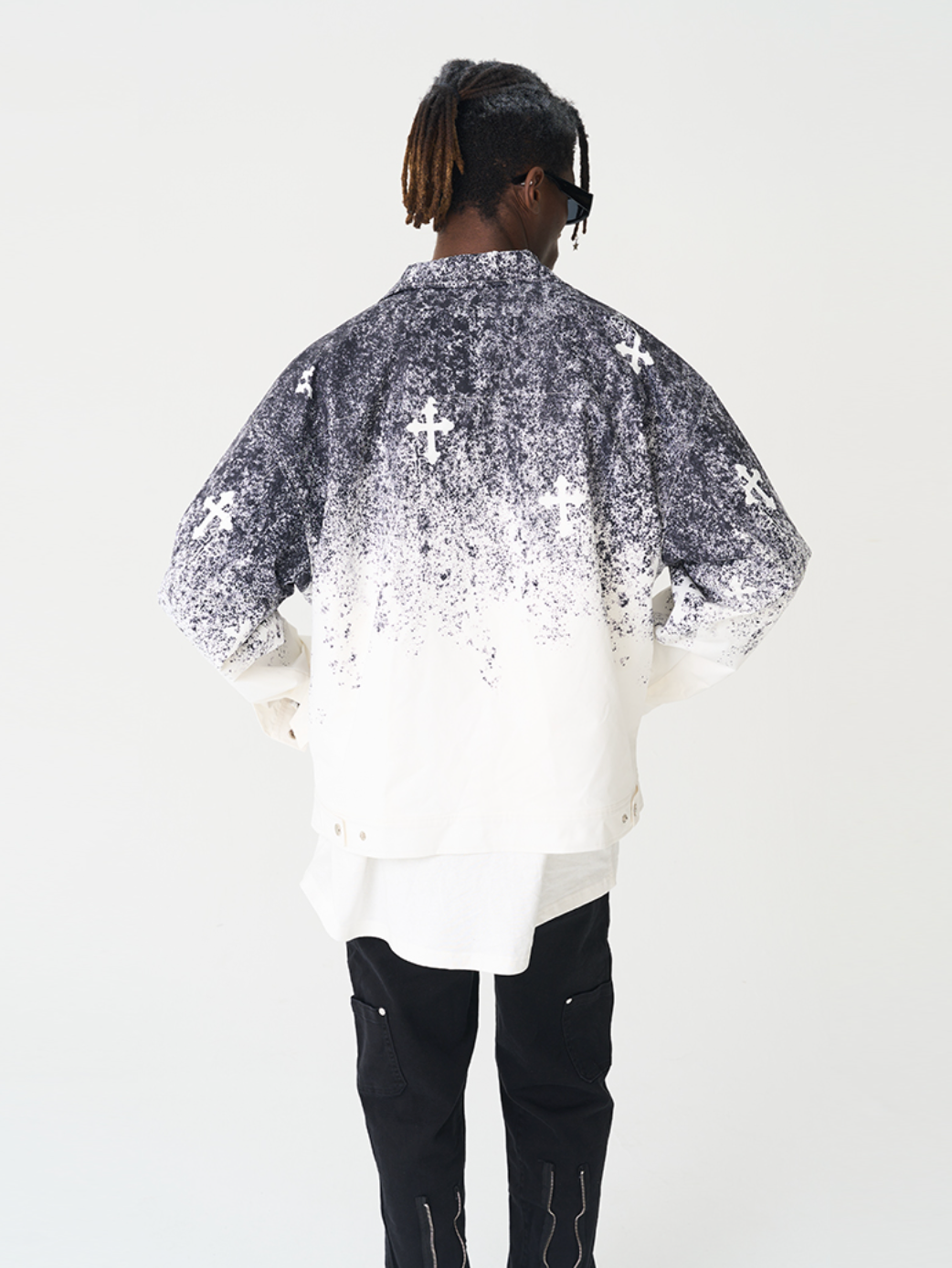 Harsh and Cruel Spray Paint Cross Jacket