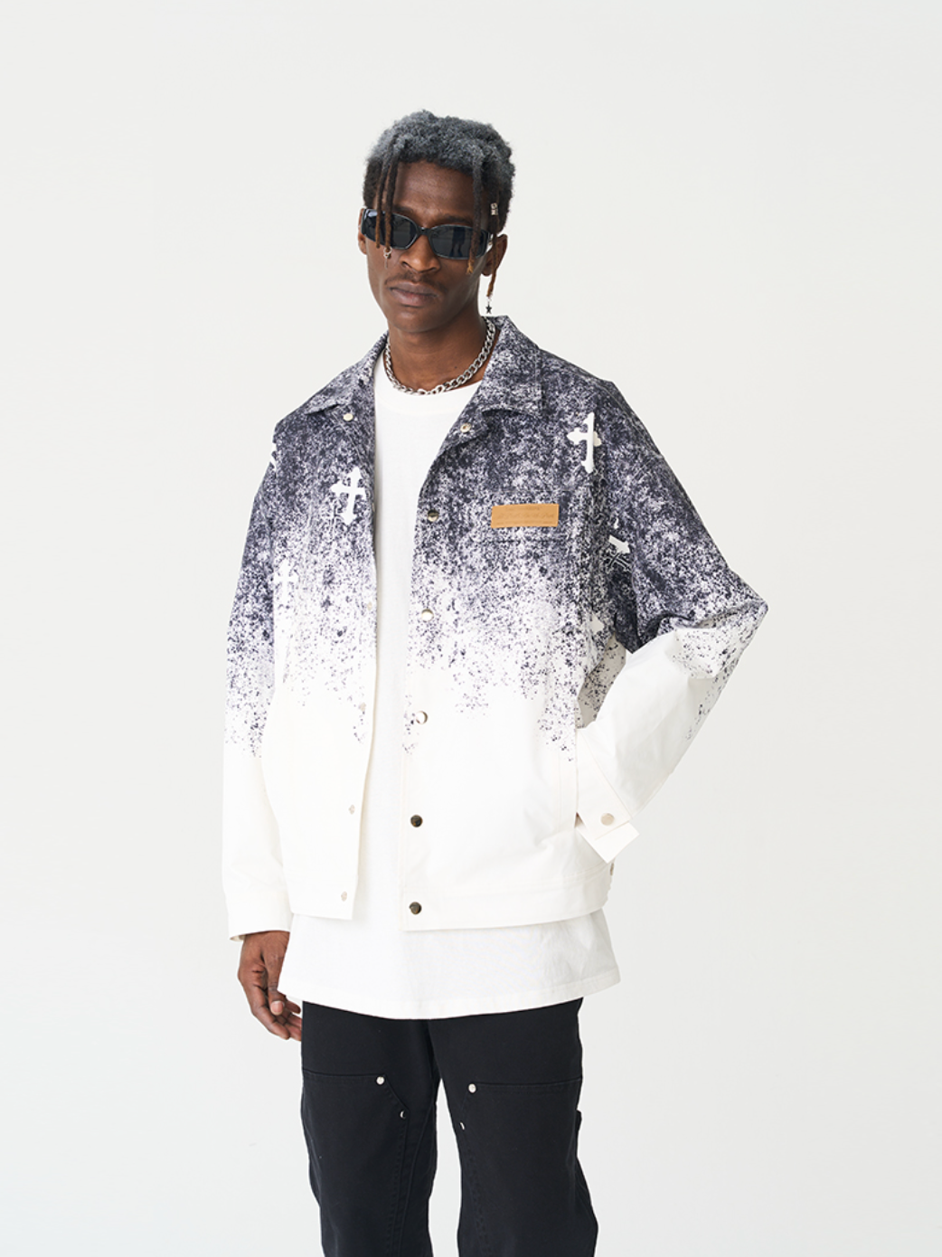 Harsh and Cruel Spray Paint Cross Jacket