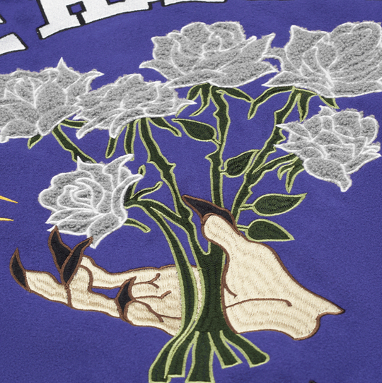 Harsh and Cruel Bouquet Of White Roses Varsity Jacket