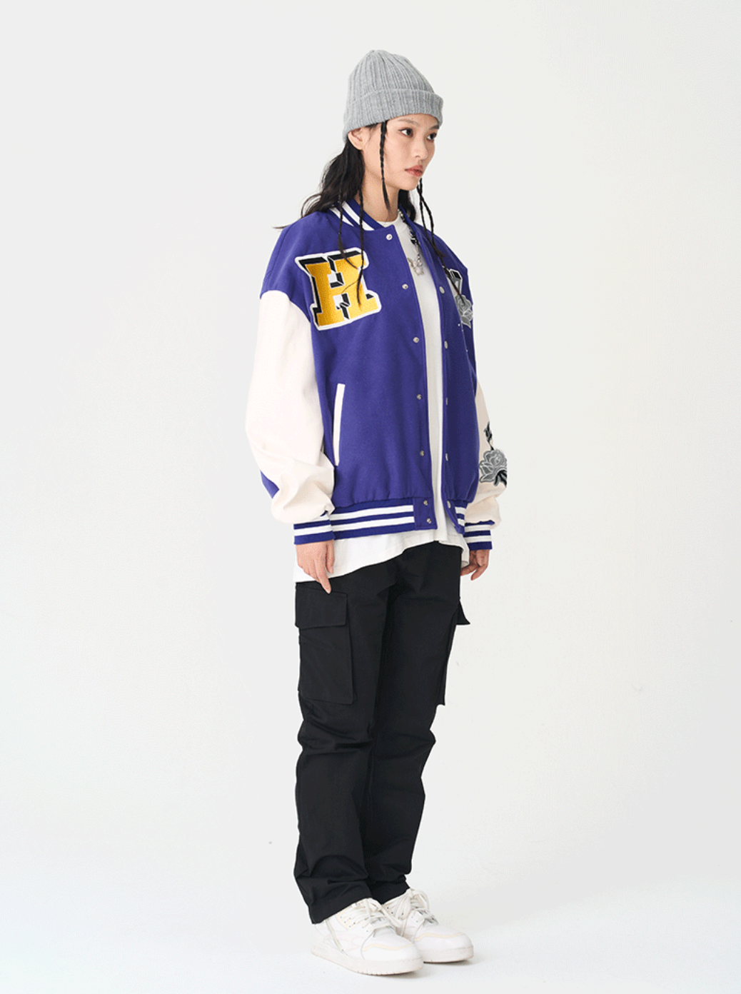 Harsh and Cruel Bouquet Of White Roses Varsity Jacket