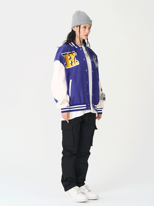 Harsh and Cruel Bouquet Of White Roses Varsity Jacket