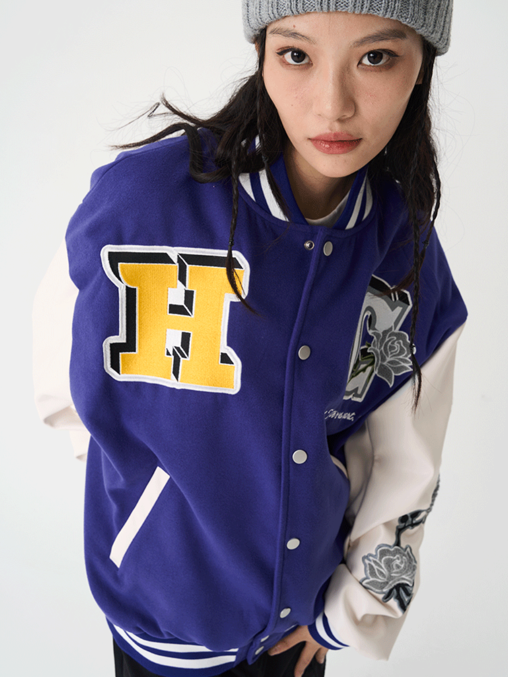 Harsh and Cruel Bouquet Of White Roses Varsity Jacket