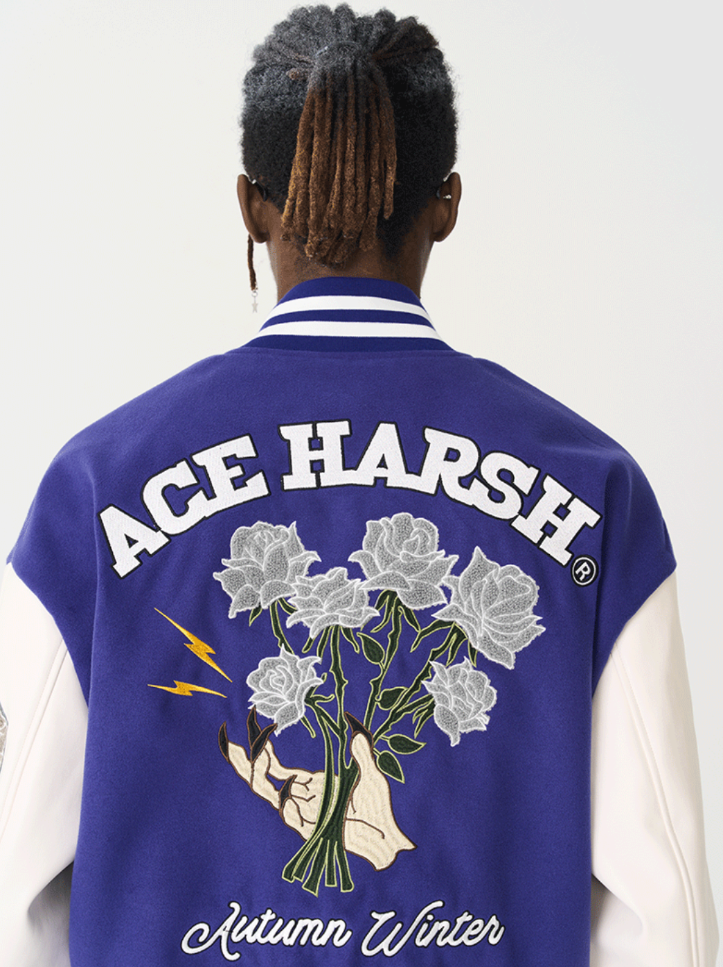 Harsh and Cruel Bouquet Of White Roses Varsity Jacket