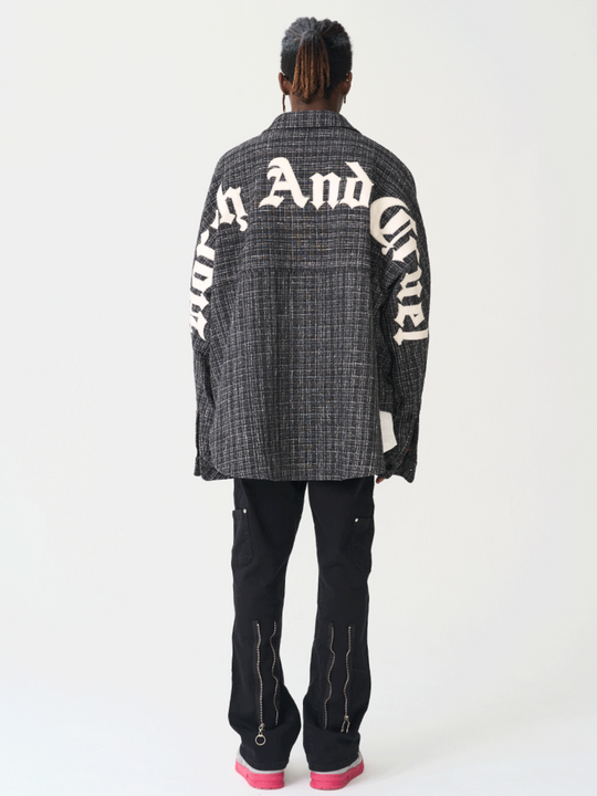 Harsh and Cruel Gothic Logo Flannel Shirt