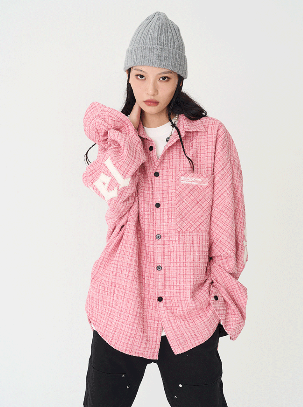 Harsh and Cruel Gothic Logo Flannel Shirt