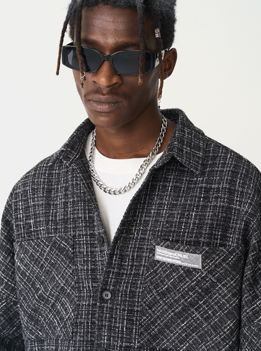 Harsh and Cruel Gothic Logo Flannel Shirt