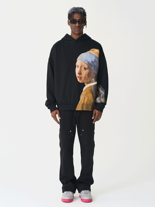 Harsh and Cruel The Girl With The Pearl Earring Printed Hoodie