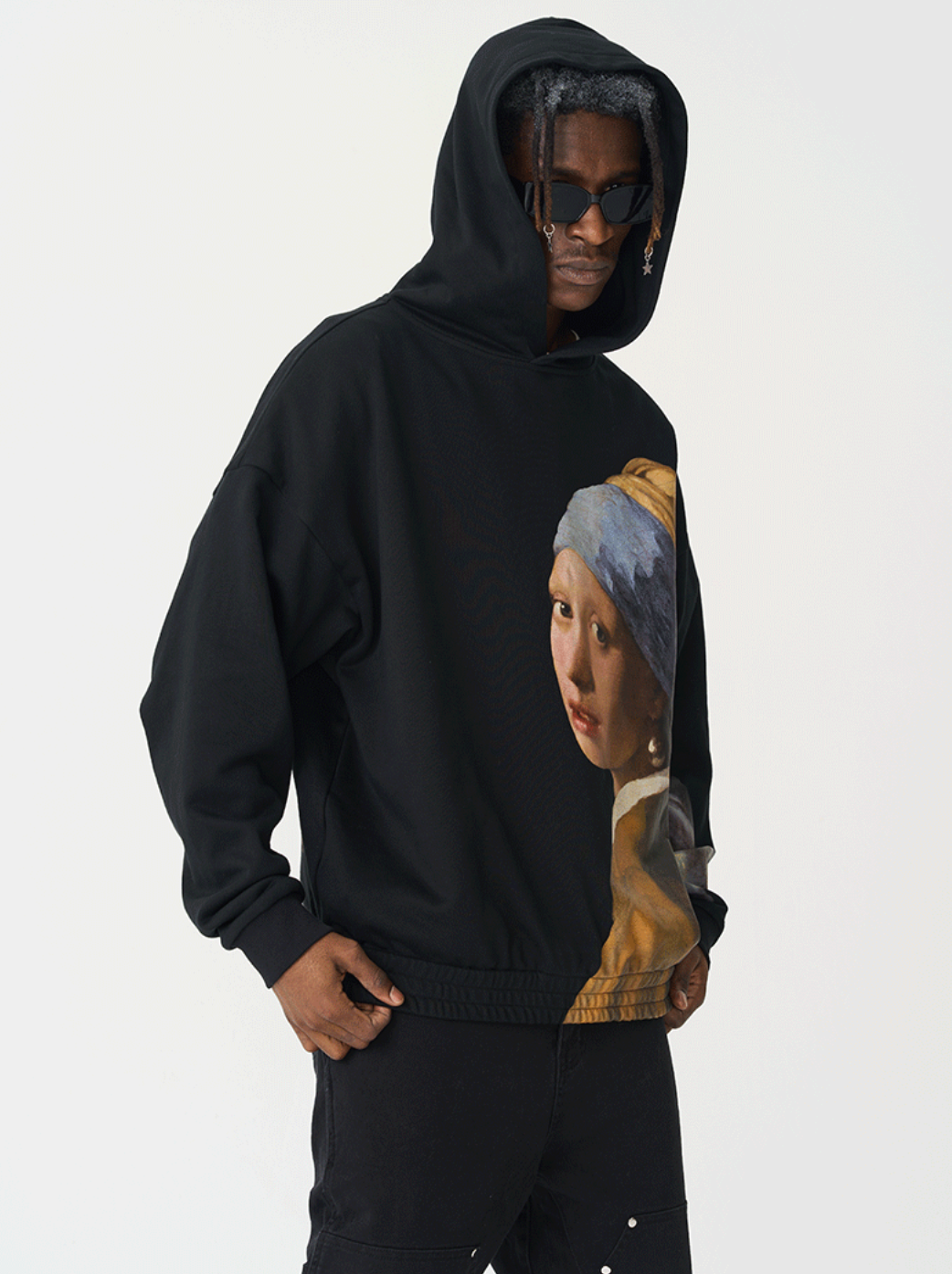 Harsh and Cruel The Girl With The Pearl Earring Printed Hoodie