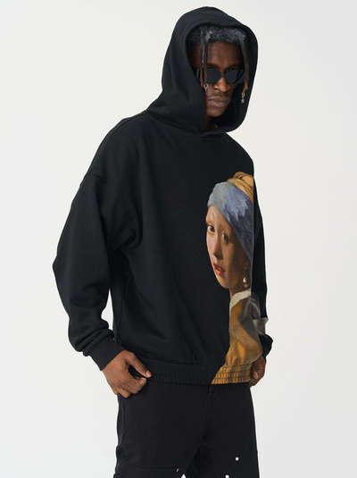 Harsh and Cruel The Girl With The Pearl Earring Printed Hoodie