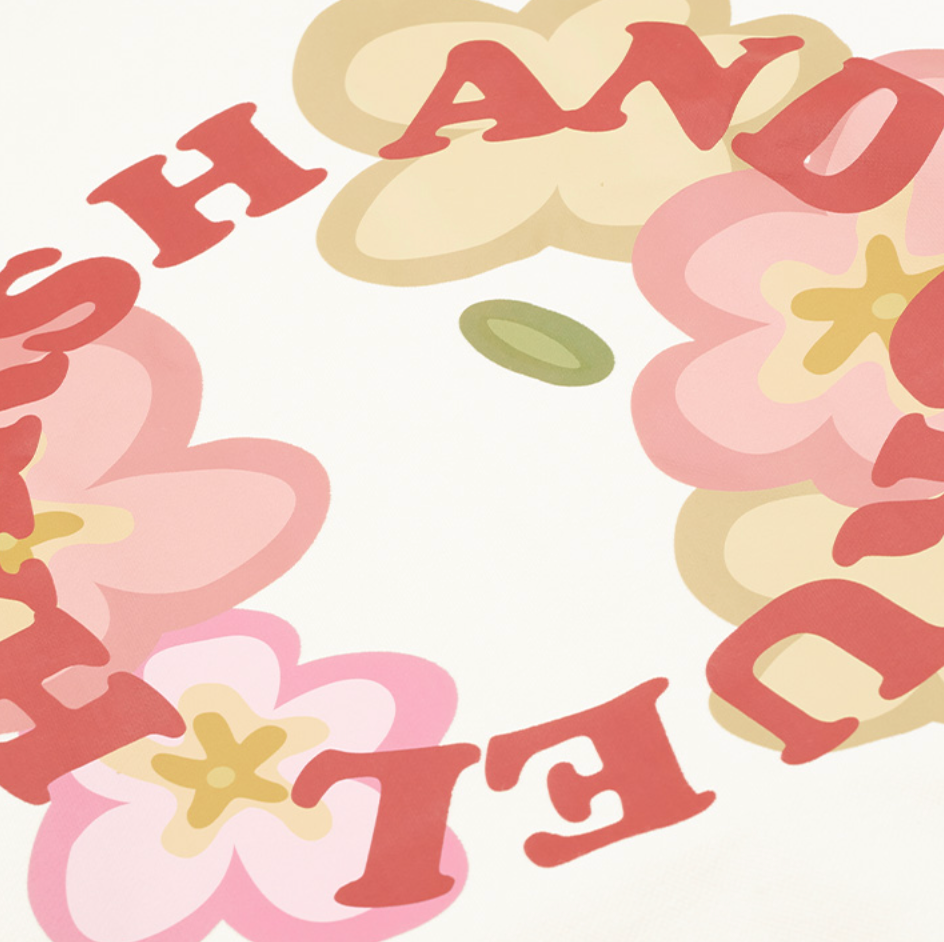 Harsh and Cruel Handpainted Flowers Ring Printed Hoodie