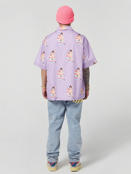 VOTE Ice Cream Girl Cuban Shirt