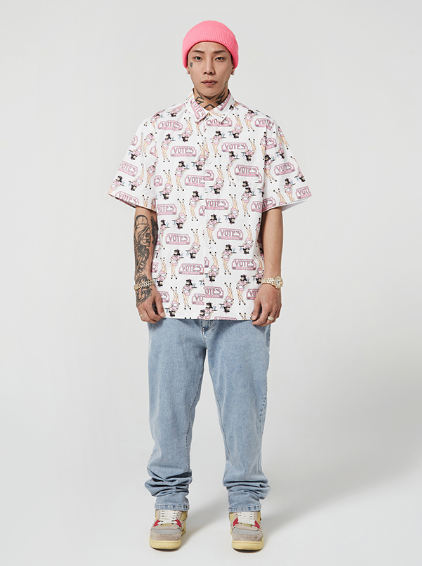 VOTE Ice Cream Girl Pattern Shirt