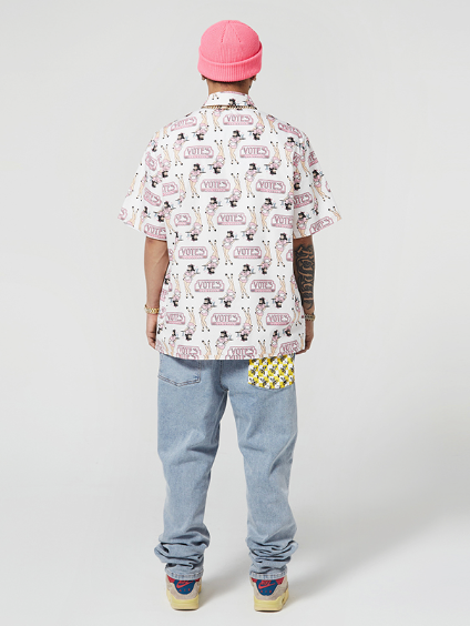 VOTE Ice Cream Girl Pattern Shirt