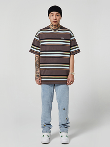 VOTE Striped Logo Tee