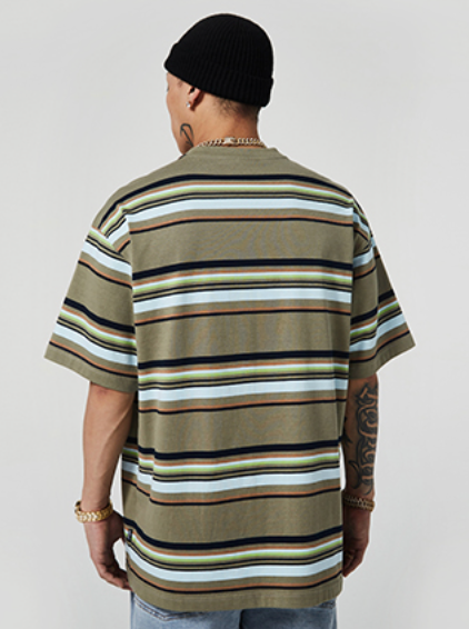 VOTE Striped Logo Tee
