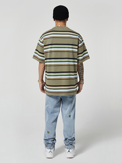 VOTE Striped Logo Tee