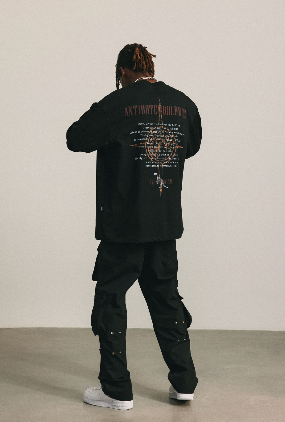 ANTIDOTE Dinosaur Printed Long Sleeved Tee