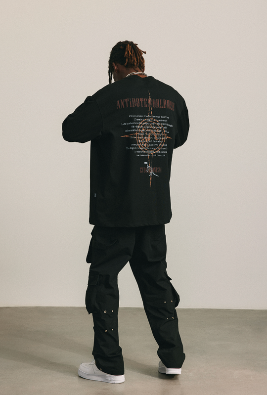 ANTIDOTE Dinosaur Printed Long Sleeved Tee