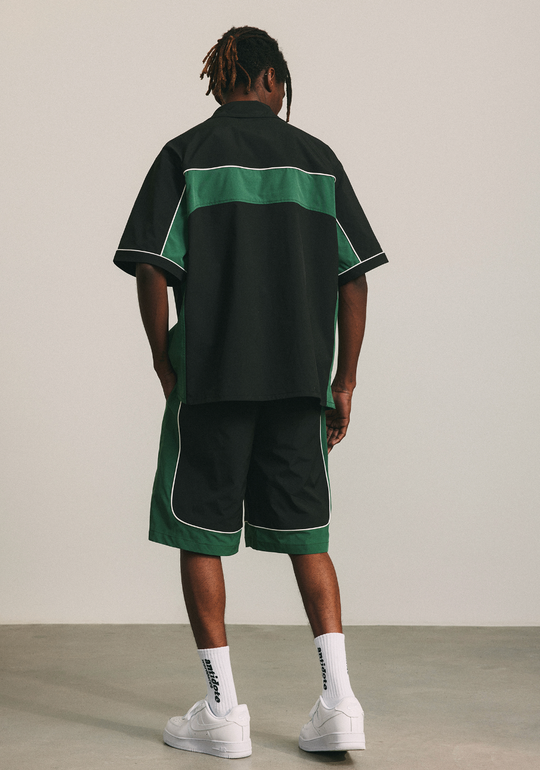 ANTIDOTE Nylon Patchwork Lapel Shirt