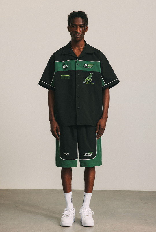 ANTIDOTE Nylon Patchwork Lapel Shirt