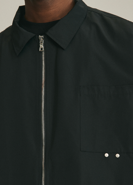 ANTIDOTE Zipper Studded Nylon Shirt