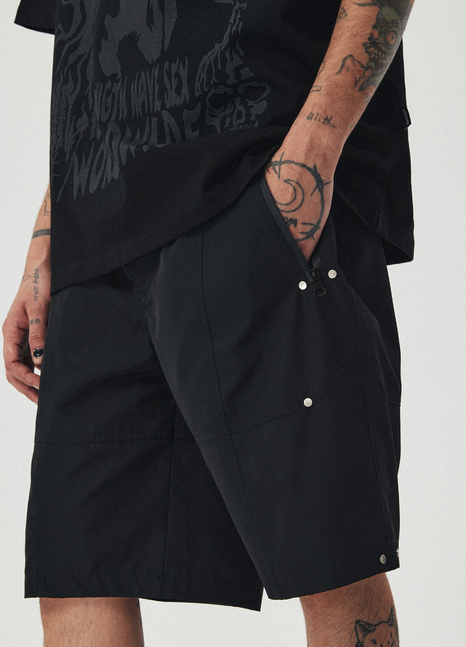 ANTIDOTE Structure Stitching Nylon Shorts