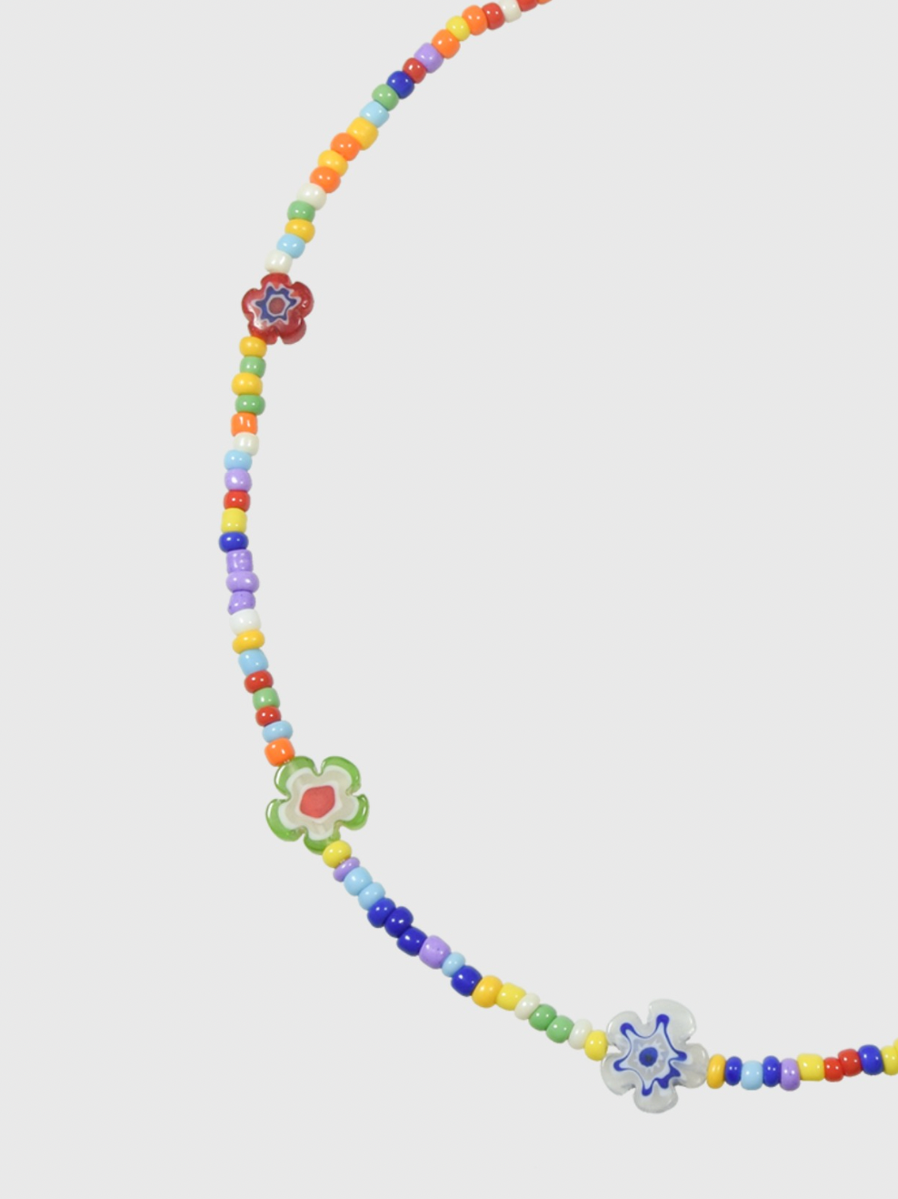 AWE Glazed Flower Beaded Necklace