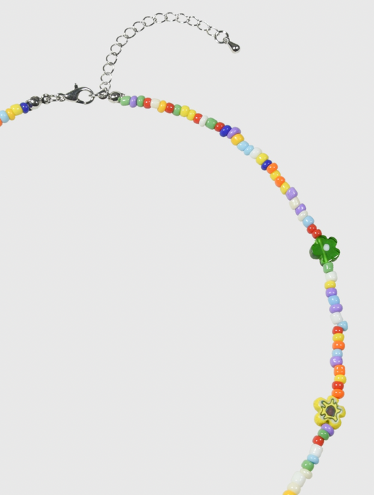 AWE Glazed Flower Beaded Necklace