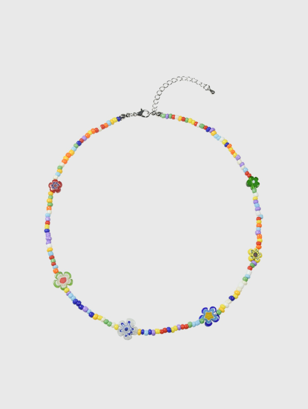 AWE Glazed Flower Beaded Necklace