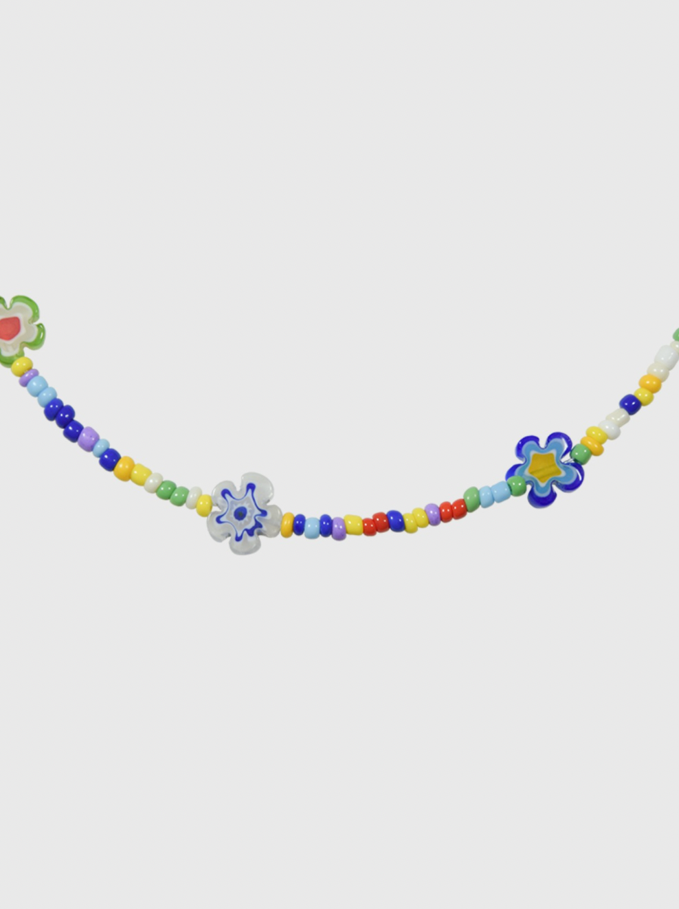 AWE Glazed Flower Beaded Necklace
