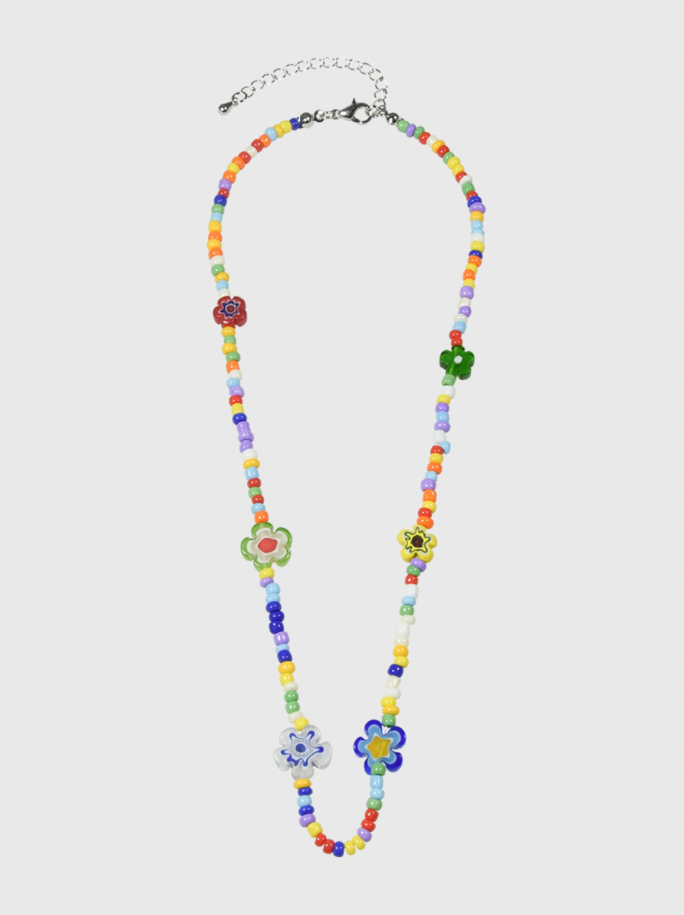 AWE Glazed Flower Beaded Necklace