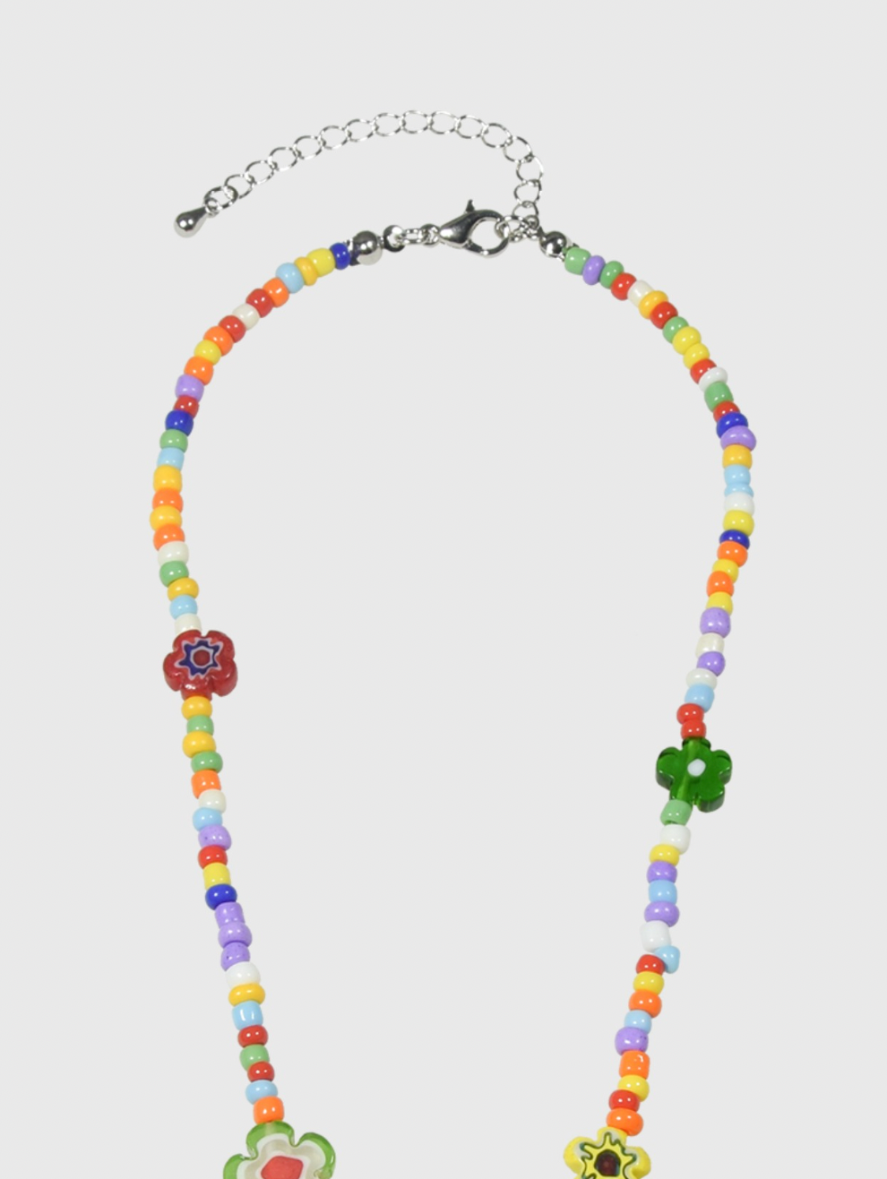 AWE Glazed Flower Beaded Necklace