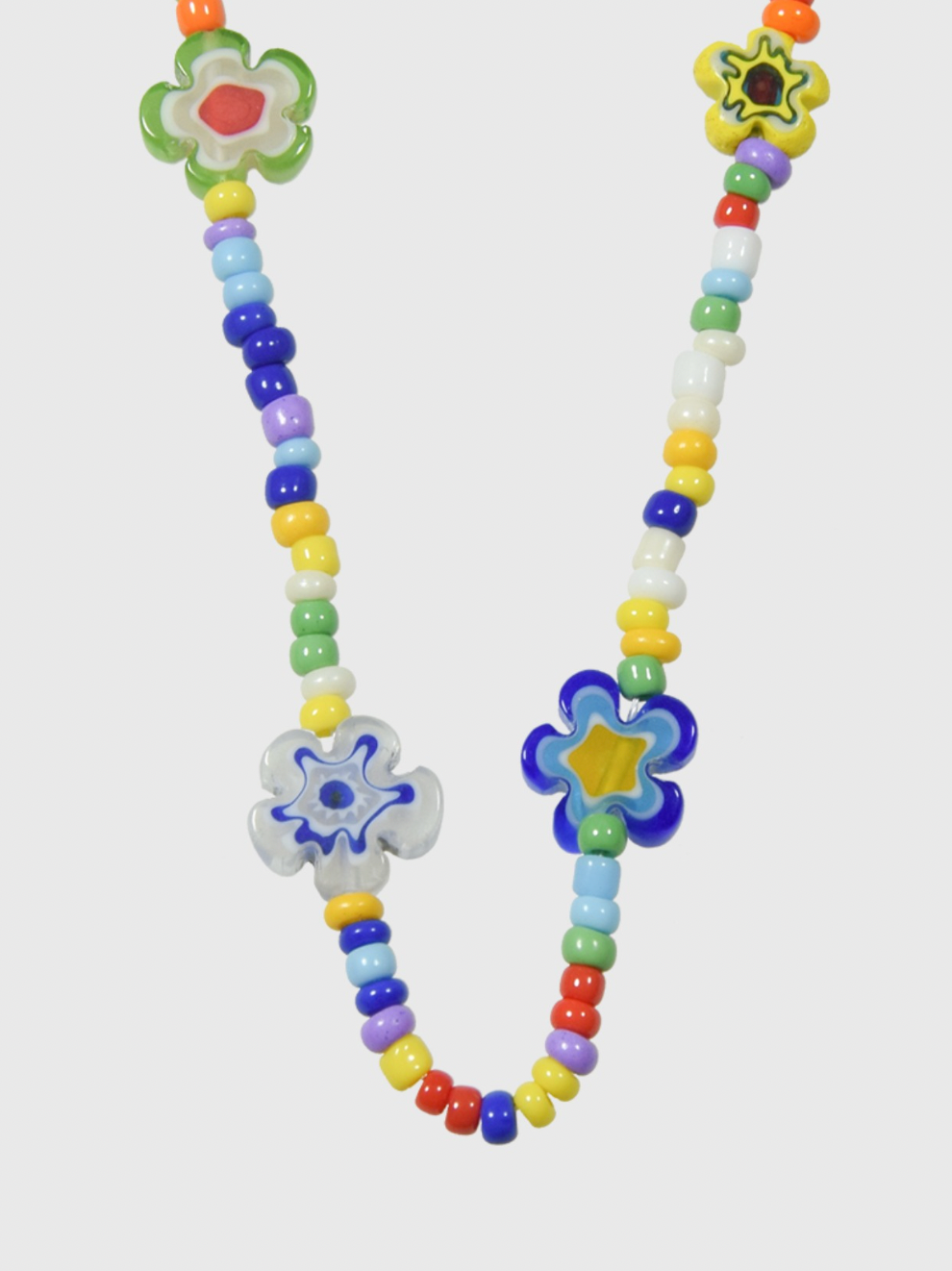 AWE Glazed Flower Beaded Necklace